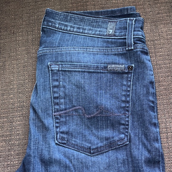 7 For All Mankind Women's Straight Leg Jeans - Dark Blue - Picture 6 of 6